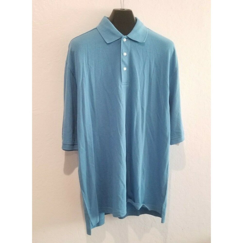MacKenzie Pointe Men's Short Sleeve Golf Polo Shirt XL Blue Cotton Sports Casual